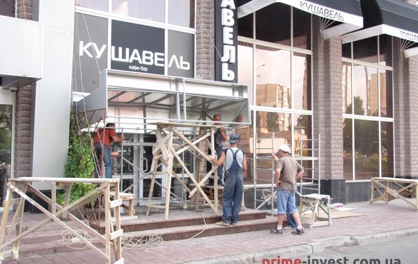 Отделочные работы фасада ресторана Кушавель